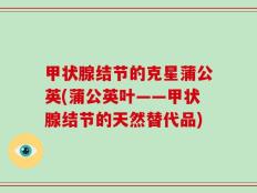 甲状腺结节的克星蒲公英(蒲公英叶——甲状腺结节的天然替代品)