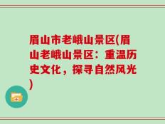 眉山市老峨山景区(眉山老峨山景区：重温历史文化，探寻自然风光)