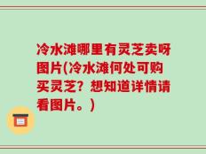 冷水滩哪里有灵芝卖呀图片(冷水滩何处可购买灵芝？想知道详情请看图片。)