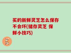 买的新鲜灵芝怎么保存不会坏(储存灵芝 保鲜小技巧)