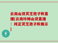 云南山货灵芝孢子粉直播(云南珍稀山货直播：纯正灵芝孢子粉展示)