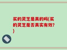 买的灵芝是真的吗(买的灵芝是否真实有效？)