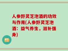 人参野灵芝泡酒的功效与作用(人参野灵芝泡酒：益气养生，滋补强身)