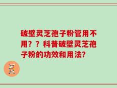 破壁灵芝孢子粉管用不用？？科普破壁灵芝孢子粉的功效和用法？