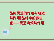 丛树灵芝的作用与功效与作用(丛林中的养生宝——灵芝功效与作用)
