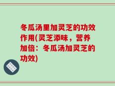 冬瓜汤里加灵芝的功效作用(灵芝添味，营养加倍：冬瓜汤加灵芝的功效)