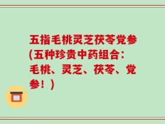 五指毛桃灵芝茯苓党参(五种珍贵中药组合：毛桃、灵芝、茯苓、党参！)