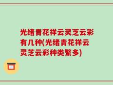 光绪青花祥云灵芝云彩有几种(光绪青花祥云灵芝云彩种类繁多)