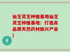 仙芝灵芝种植基地仙芝灵芝种植基地：打造高品质天然药材新兴产业)