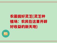 农菌园好灵芝(灵芝种植场：农民在这里开辟好收益的新天地)