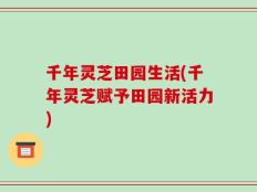 千年灵芝田园生活(千年灵芝赋予田园新活力)