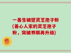 一善生破壁灵芝孢子粉(善心人家的灵芝孢子粉，突破界限再升级)