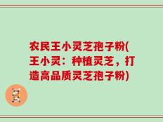农民王小灵芝孢子粉(王小灵：种植灵芝，打造高品质灵芝孢子粉)