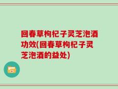 回春草枸杞子灵芝泡酒功效(回春草枸杞子灵芝泡酒的益处)