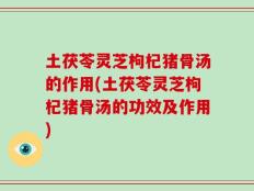 土茯苓灵芝枸杞猪骨汤的作用(土茯苓灵芝枸杞猪骨汤的功效及作用)