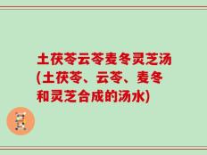 土茯苓云苓麦冬灵芝汤(土茯苓、云苓、麦冬和灵芝合成的汤水)