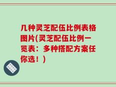 几种灵芝配伍比例表格图片(灵芝配伍比例一览表：多种搭配方案任你选！)