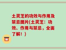 土灵芝的功效与作用及禁忌图片(土灵芝：功效、作用与禁忌，全面了解！)