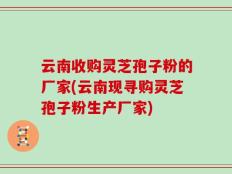 云南收购灵芝孢子粉的厂家(云南现寻购灵芝孢子粉生产厂家)