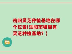 岳阳灵芝种植基地在哪个位置(岳阳市哪里有灵芝种植基地？)