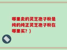哪里卖的灵芝孢子粉是纯的纯正灵芝孢子粉在哪里买？)