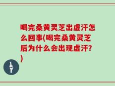 喝完桑黄灵芝出虚汗怎么回事(喝完桑黄灵芝后为什么会出现虚汗？)