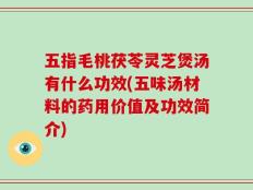 五指毛桃茯苓灵芝煲汤有什么功效(五味汤材料的药用价值及功效简介)