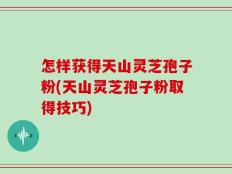 怎样获得天山灵芝孢子粉(天山灵芝孢子粉取得技巧)