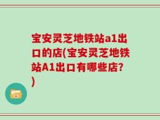 宝安灵芝地铁站a1出口的店(宝安灵芝地铁站A1出口有哪些店？)