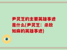 尹灵芝的主要英雄事迹是什么(尹灵芝：杀敌如麻的英雄事迹)