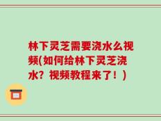 林下灵芝需要浇水么视频(如何给林下灵芝浇水？视频教程来了！)