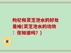 构杞和灵芝泡水的好处是啥(灵芝泡水的功效：你知道吗？)