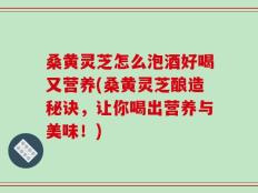 桑黄灵芝怎么泡酒好喝又营养(桑黄灵芝酿造秘诀，让你喝出营养与美味！)