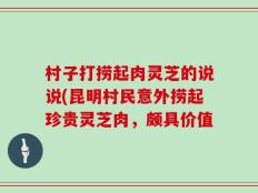 村子打捞起肉灵芝的说说(昆明村民意外捞起珍贵灵芝肉，颇具价值
