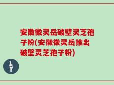安徽徽灵岳破壁灵芝孢子粉(安徽徽灵岳推出破壁灵芝孢子粉)
