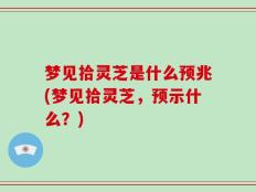 梦见拾灵芝是什么预兆(梦见拾灵芝，预示什么？)