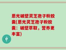 恩光破壁灵芝孢子粉胶囊(恩光灵芝孢子粉胶囊：破壁萃取，营养更丰富)