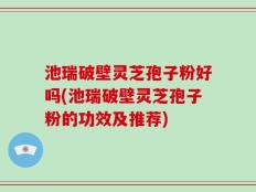 池瑞破壁灵芝孢子粉好吗(池瑞破壁灵芝孢子粉的功效及推荐)