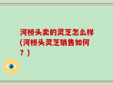 河桥头卖的灵芝怎么样(河桥头灵芝销售如何？)