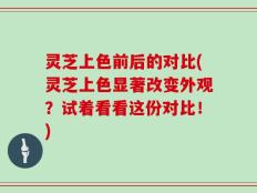灵芝上色前后的对比(灵芝上色显著改变外观？试着看看这份对比！)