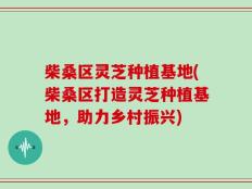 柴桑区灵芝种植基地(柴桑区打造灵芝种植基地，助力乡村振兴)