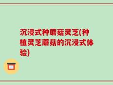 沉浸式种蘑菇灵芝(种植灵芝蘑菇的沉浸式体验)