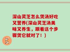 深山灵芝怎么煲汤好吃又营养(深山灵芝汤美味又养生，跟着这个步骤煲它就对了！)