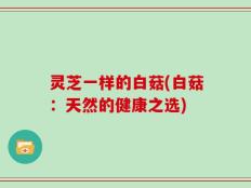 灵芝一样的白菇(白菇：天然的健康之选)