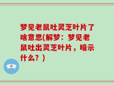 梦见老鼠吐灵芝叶片了啥意思(解梦：梦见老鼠吐出灵芝叶片，暗示什么？)