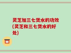 灵芝加三七煲水的功效(灵芝和三七煲水的好处)