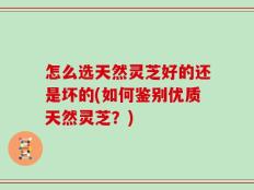 怎么选天然灵芝好的还是坏的(如何鉴别优质天然灵芝？)