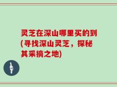 灵芝在深山哪里买的到(寻找深山灵芝，探秘其采摘之地)