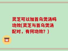 灵芝可以加首乌煲汤吗功效(灵芝与首乌煲汤配对，有何功效？)
