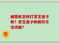 破壁机怎样打灵芝孢子粉？灵芝孢子粉制作方法详解？